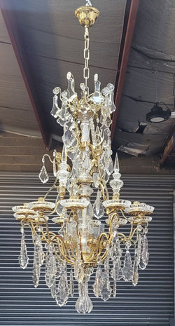 Very Impressive French "Baccarat" 12 Arm Chandelier | Antique & Vintage | Moonee Ponds Antiques | Australia Wide Delivery