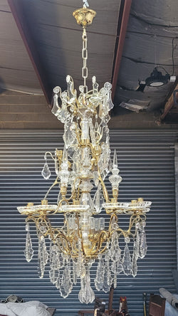 Very Impressive French "Baccarat" 12 Arm Chandelier | Antique & Vintage | Moonee Ponds Antiques | Australia Wide Delivery