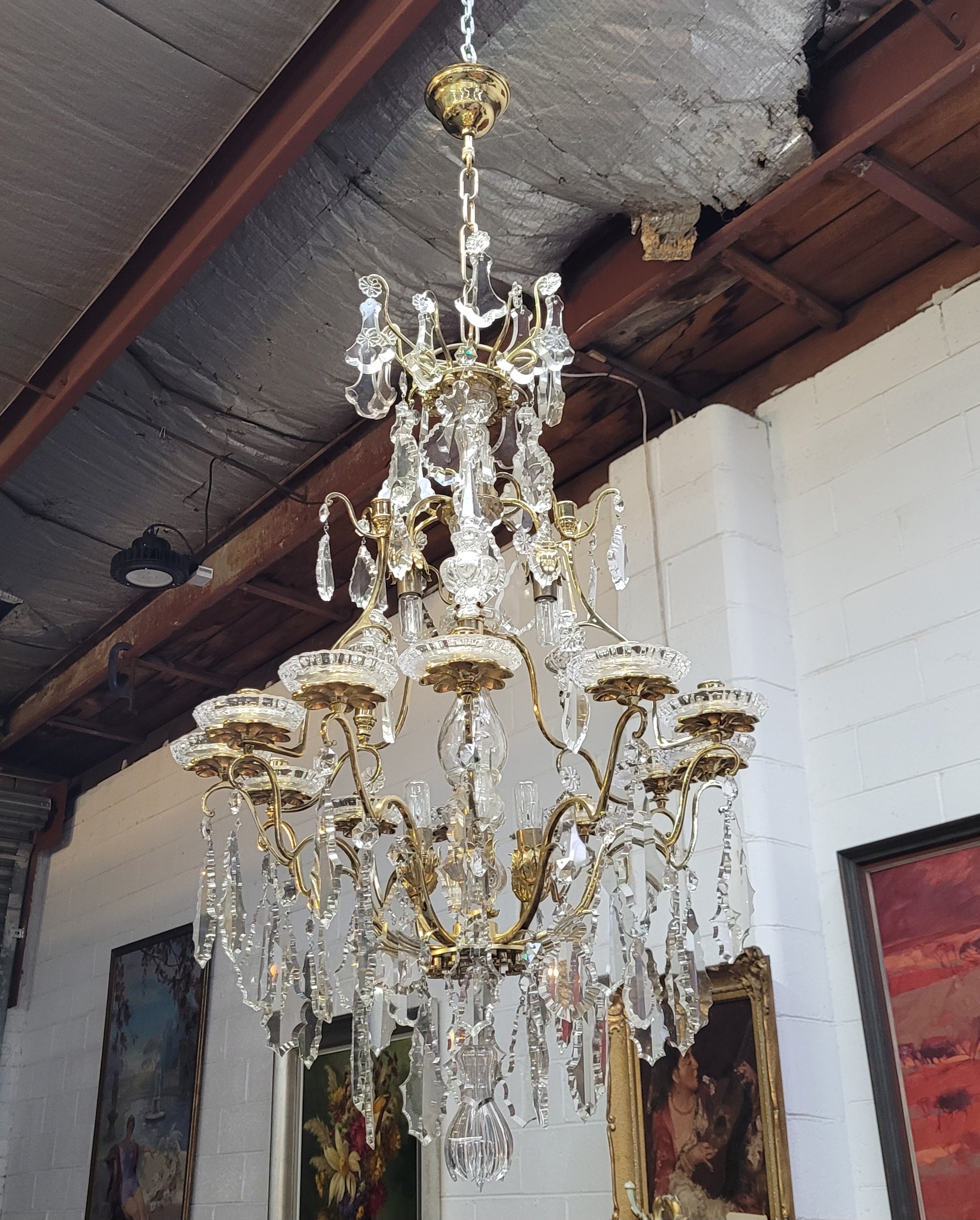 Very Impressive French "Baccarat" 12 Arm Chandelier | Antique & Vintage | Moonee Ponds Antiques | Australia Wide