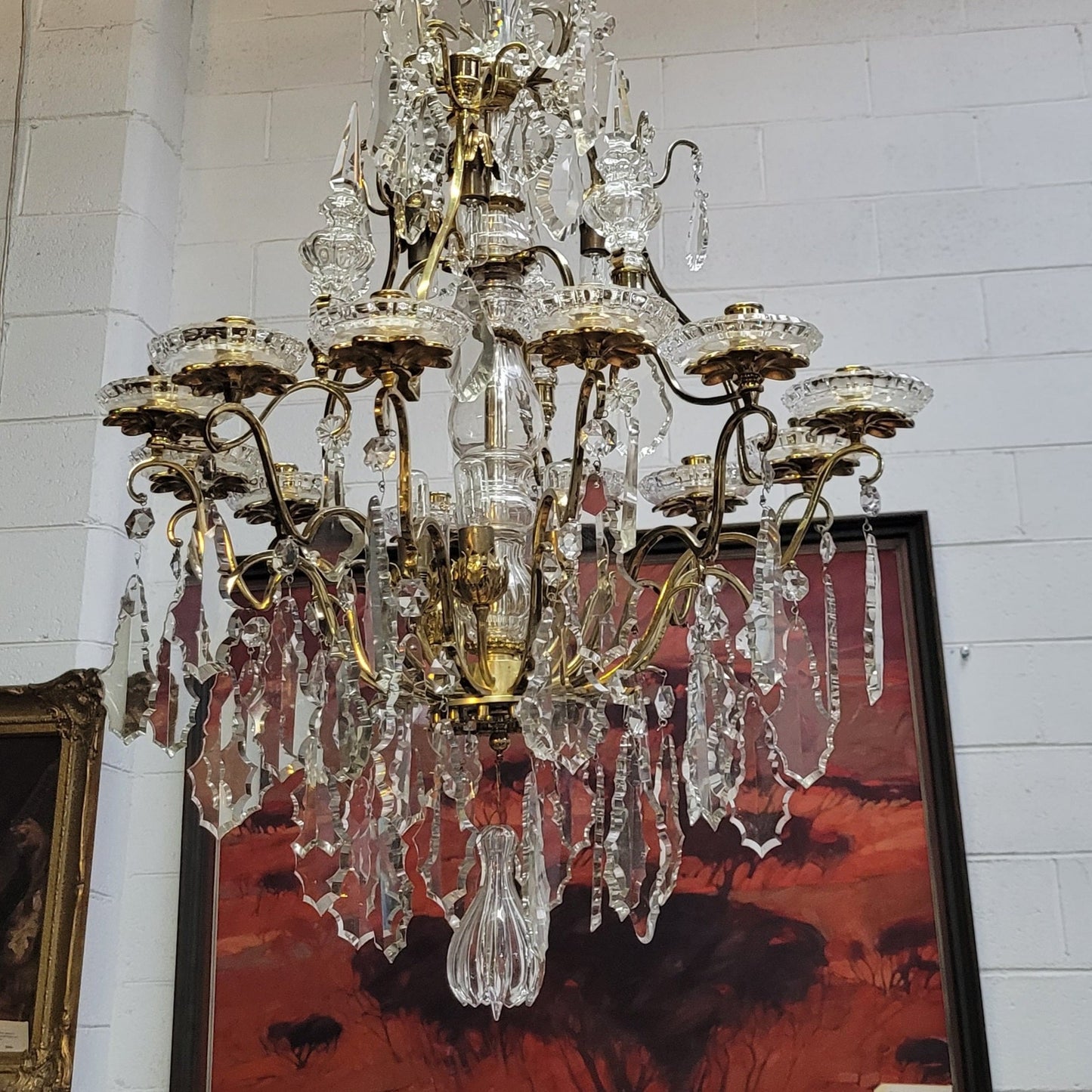 Very Impressive French "Baccarat" 12 Arm Chandelier