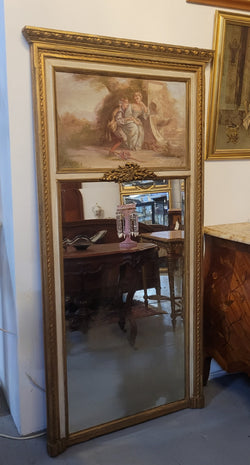 Antique French Gilt & Hand Painted Decorative Trumeau Mirror | Antique & Vintage | Moonee Ponds Antiques | Australia Wide Delivery