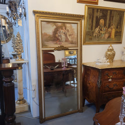 Antique French Gilt & Hand Painted Decorative Trumeau Mirror | Antique & Vintage | Moonee Ponds Antiques | Australia Wide Delivery