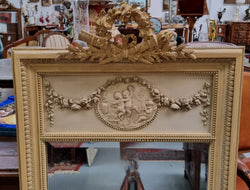 19th Century Hand Painted Trumeau Mirror Featuring a Cherub | Antique & Vintage | Moonee Ponds Antiques | Australia Wide Delivery
