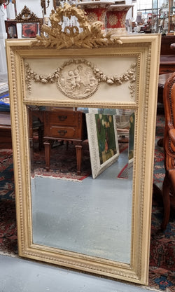 19th Century Hand Painted Trumeau Mirror Featuring a Cherub | Antique & Vintage | Moonee Ponds Antiques | Australia Wide Delivery