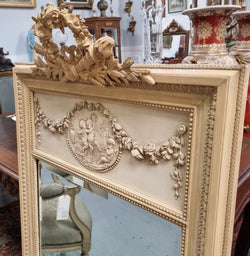 19th Century Hand Painted Trumeau Mirror Featuring a Cherub | Antique & Vintage | Moonee Ponds Antiques | Australia Wide Delivery