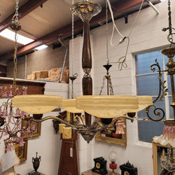 French Art Deco Chrome & Timber Chandelier | Antique & Vintage | Moonee Ponds Antiques | Australia Wide Delivery