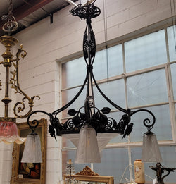 Art Decor Iron & Art Glass Ceiling Light Fitting | Antique & Vintage | Moonee Ponds Antiques | Australia Wide Delivery