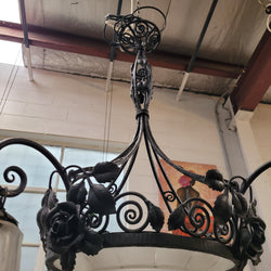 Art Decor Iron & Art Glass Ceiling Light Fitting | Antique & Vintage | Moonee Ponds Antiques | Australia Wide Delivery