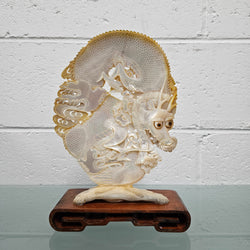 Antique Mother of Pearl Chinese Carving on Stand | Antique & Vintage | Moonee Ponds Antiques | Australia Wide Delivery