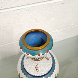 Stunning Vintage Chinese Cloisonné Vase decorated with 5 toed dragon.  Please see photos as they form part of the description.