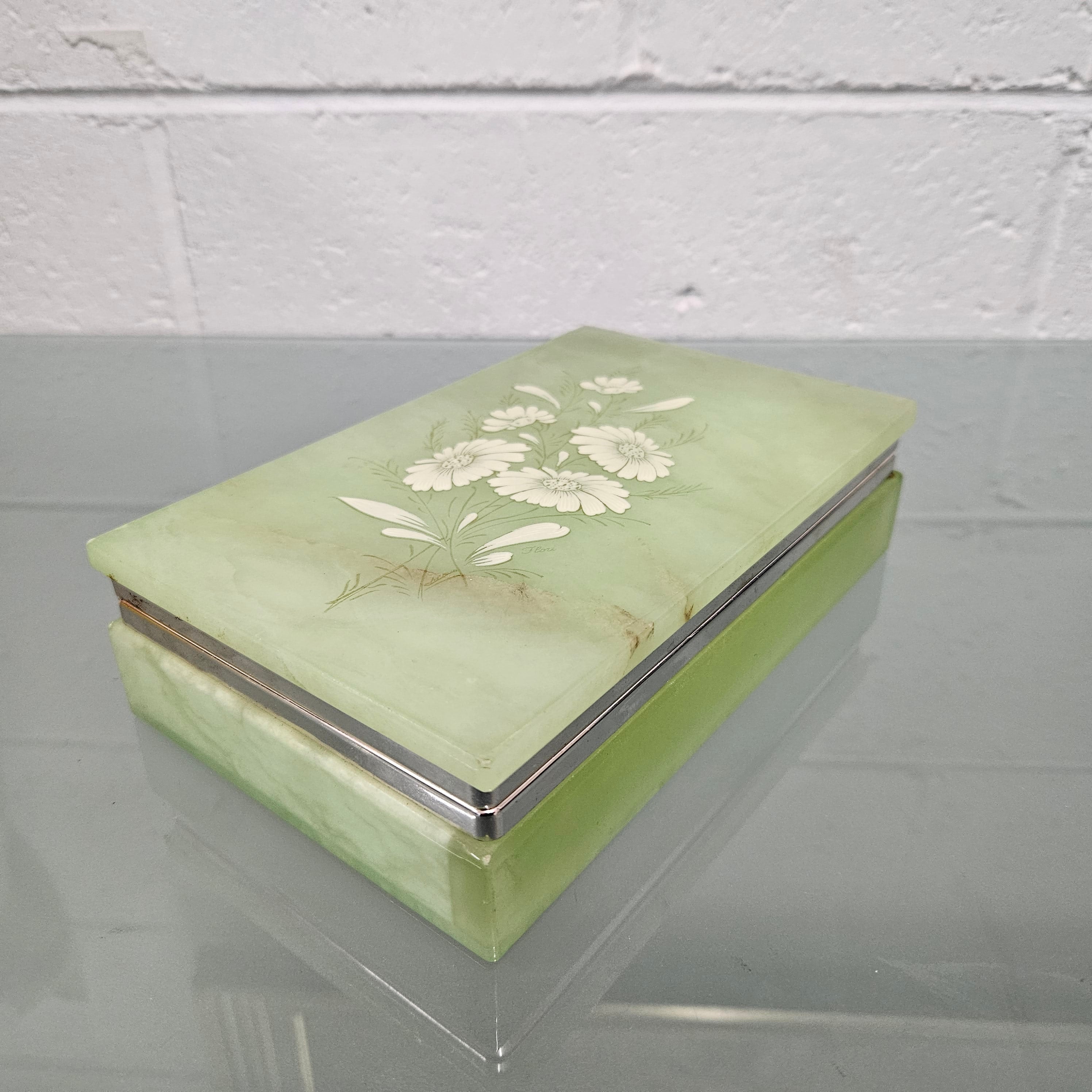Superb Alabaster Hinged Lid Jewellery Box | Antique & Vintage | Moonee Ponds Antiques | Australia Wide Delivery