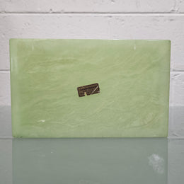 Superb Vintage Alabaster Trinket/Jewellery Box Decorated with Floral Sprays.  Please see photos as they form part of the description.