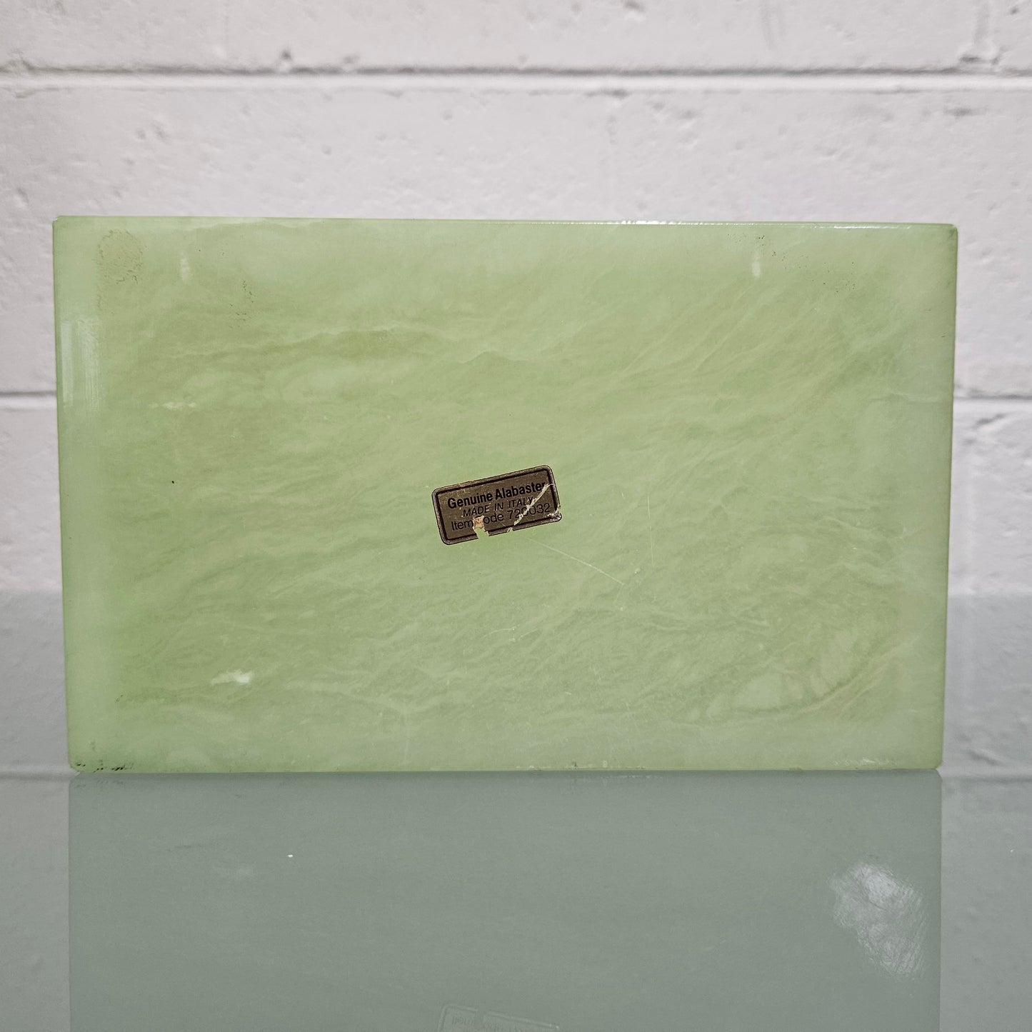 Superb Vintage Alabaster Trinket/Jewellery Box Decorated with Floral Sprays.  Please see photos as they form part of the description.