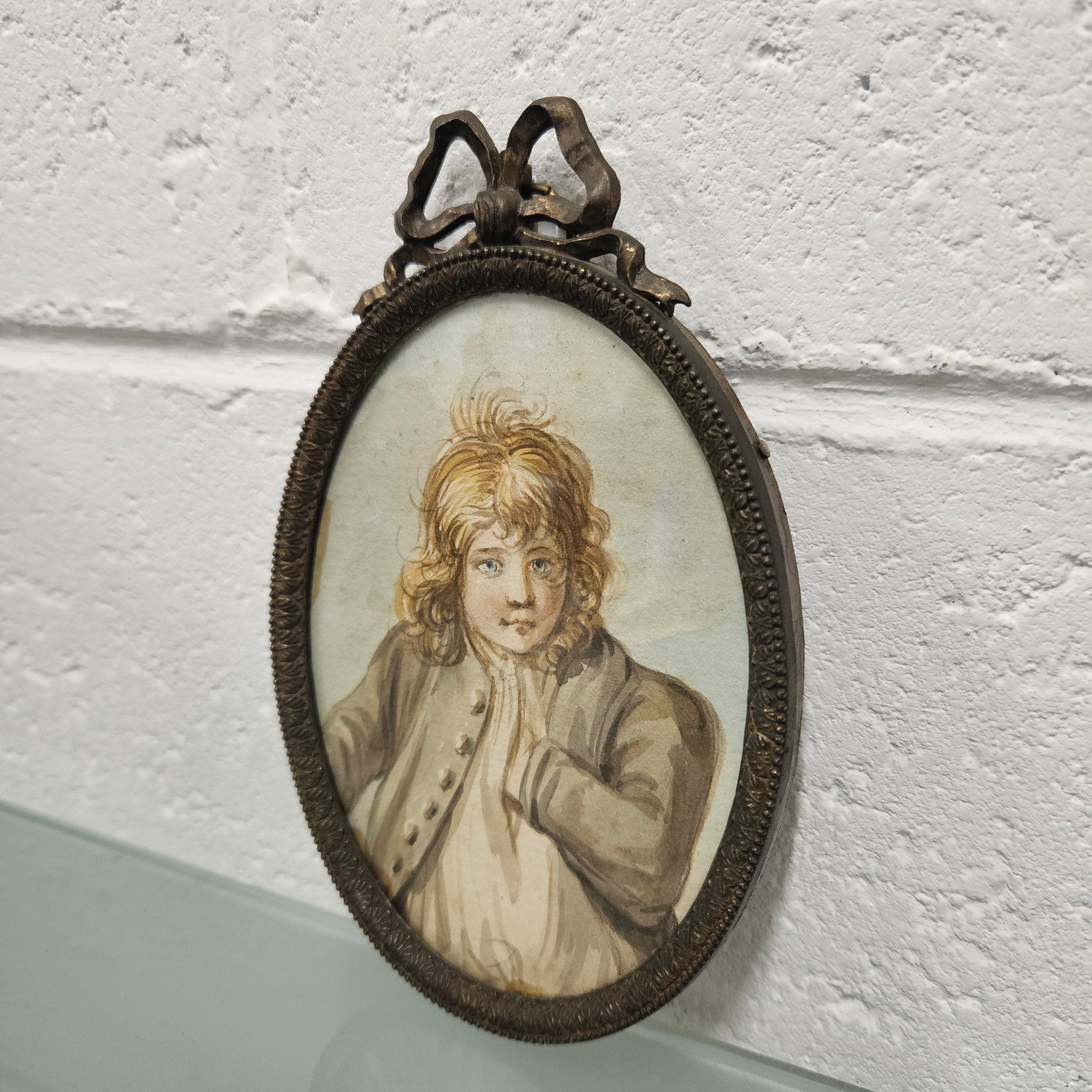 Antique Framed Miniature Water Color