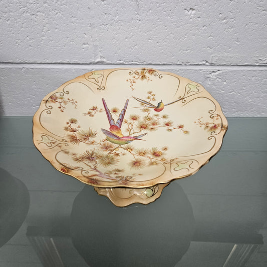 Delightful Crown Ducal Cake Stand decorated with Birds and Flora.  Please see photos as they form part of the description.