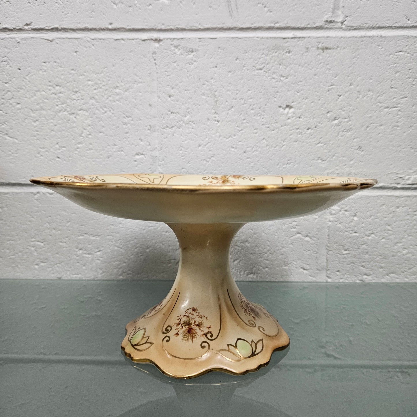 Delightful Crown Ducal Cake Stand decorated with Birds and Flora.  Please see photos as they form part of the description.