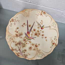 Delightful Crown Ducal Cake Stand decorated with Birds and Flora.  Please see photos as they form part of the description.