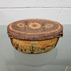 Vintage Hand Made Woven Lidded Basket Circ 1935 | Antique & Vintage | Moonee Ponds Antiques | Australia Wide Delivery