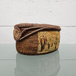 Vintage Hand Made Woven Lidded Basket Circ 1935 | Antique & Vintage | Moonee Ponds Antiques | Australia Wide Delivery