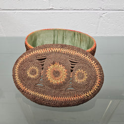 Vintage Hand Made Woven Lidded Basket Circ 1935 | Antique & Vintage | Moonee Ponds Antiques | Australia Wide Delivery