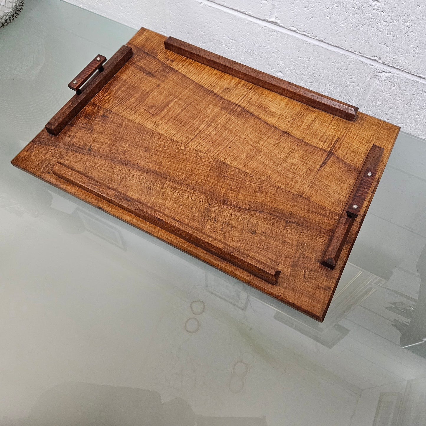 Art Deco Period Australian Fiddleback Blackwood Tray.  In good original condition. Please see photos as they form part of the description. 
