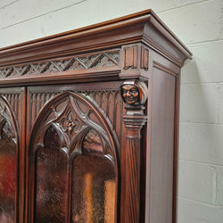 Amazing 19th Century French Walnut Gothic Style Two Door Bookcase | Antique & Vintage | Moonee Ponds Antiques | Australia Wide Delivery
