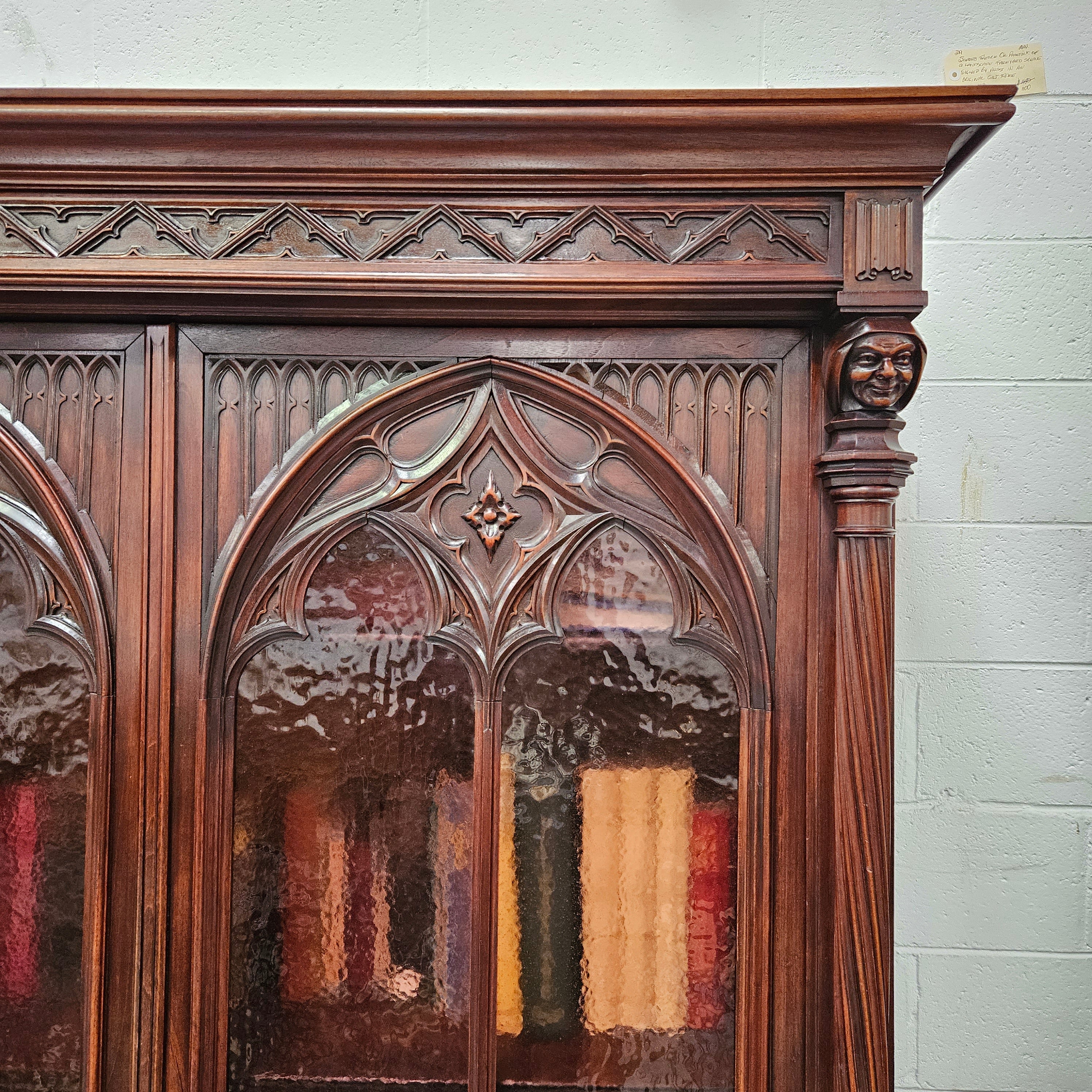 Amazing 19th Century French Walnut Gothic Style Two Door Bookcase | Antique & Vintage | Moonee Ponds Antiques | Australia Wide Delivery