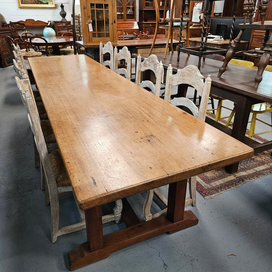 Rare 19th Century French Mahogany 3.1 m Farmhouse Table