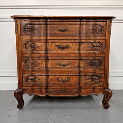 Lovely Provincial Oak Chest Of Four Drawers | Antique & Vintage | Moonee Ponds Antiques | Australia Wide Delivery