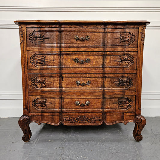Lovely Provincial Oak Chest Of Four Drawers
