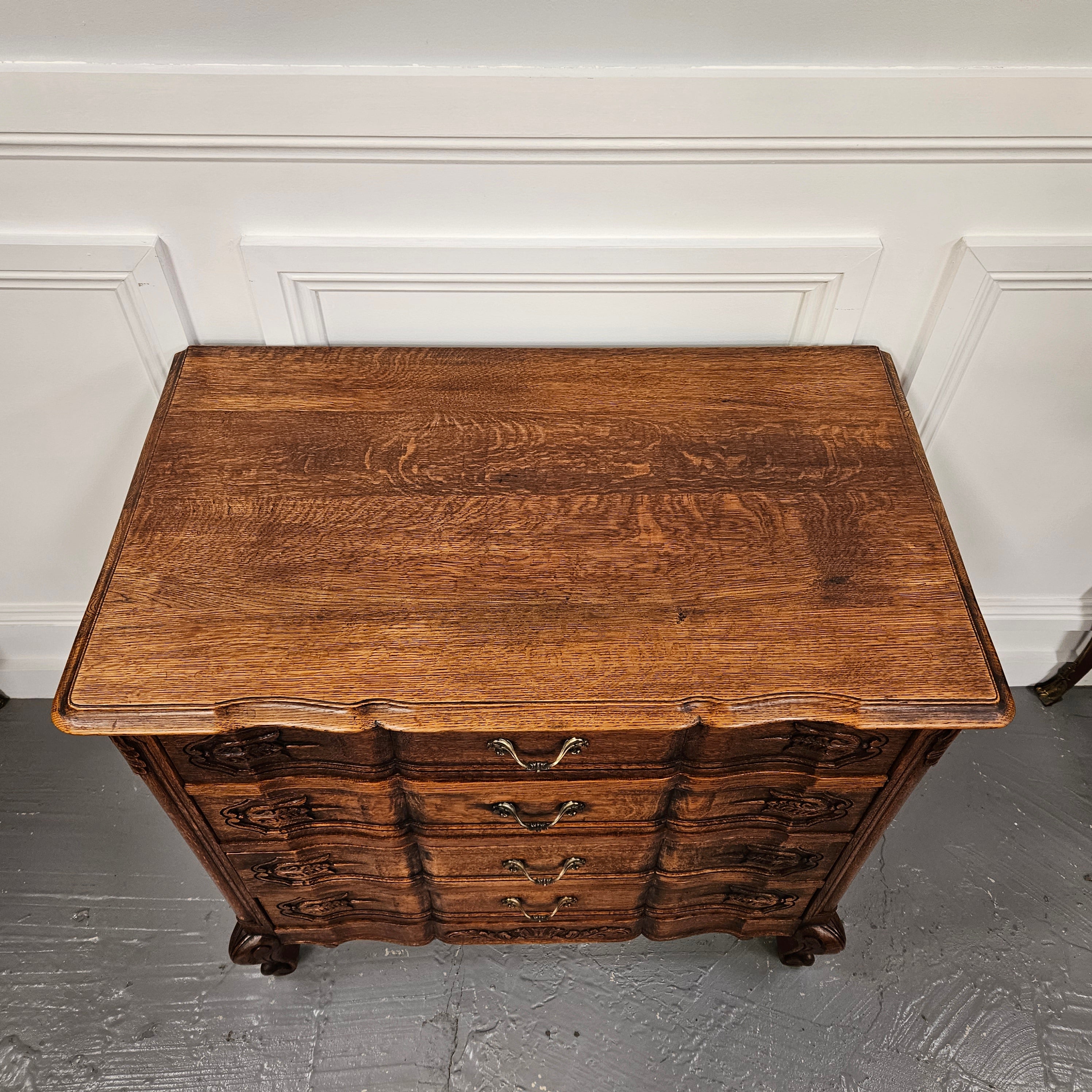 Lovely Provincial Oak Chest Of Four Drawers | Antique & Vintage | Moonee Ponds Antiques | Australia Wide Delivery