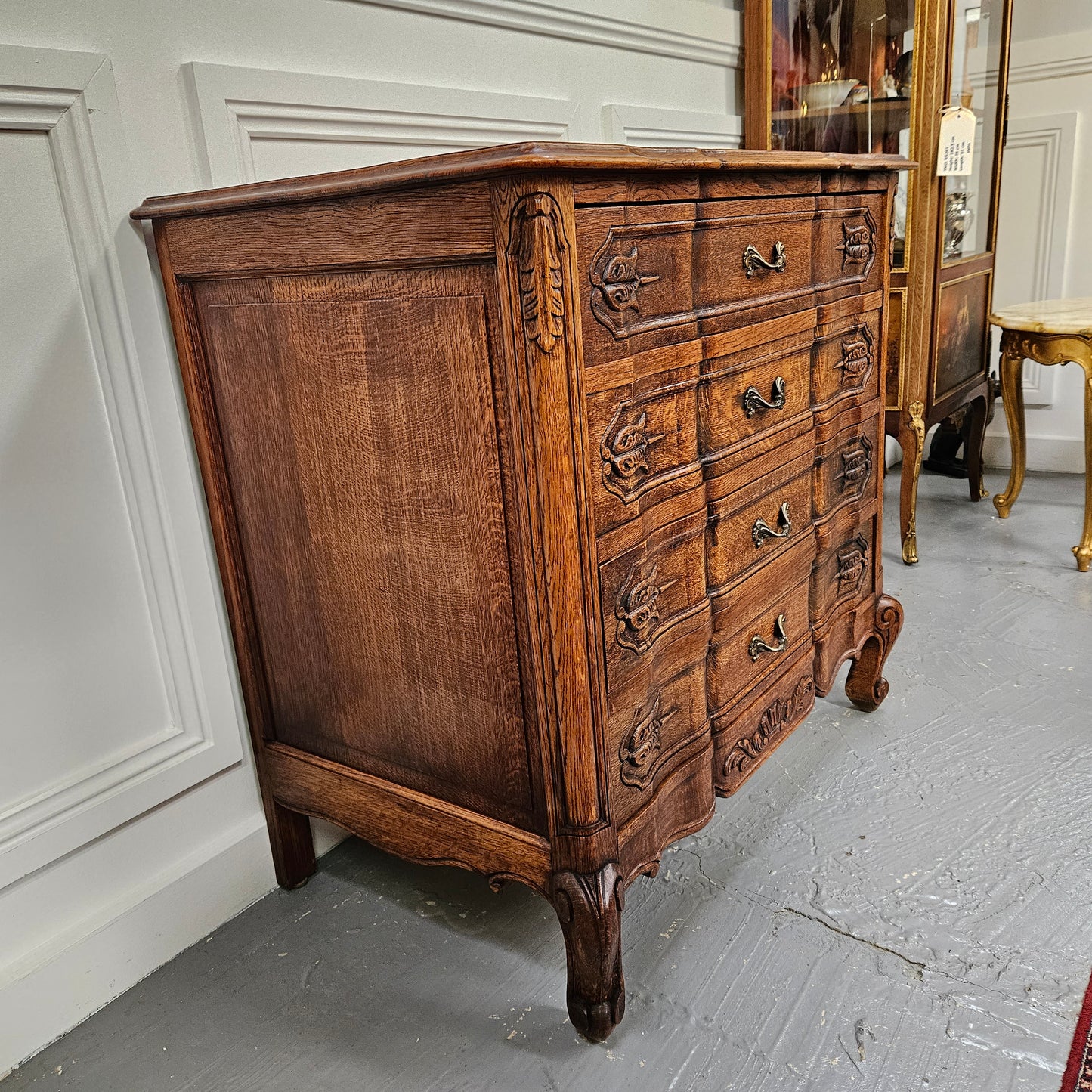 Lovely Provincial Oak Chest Of Four Drawers