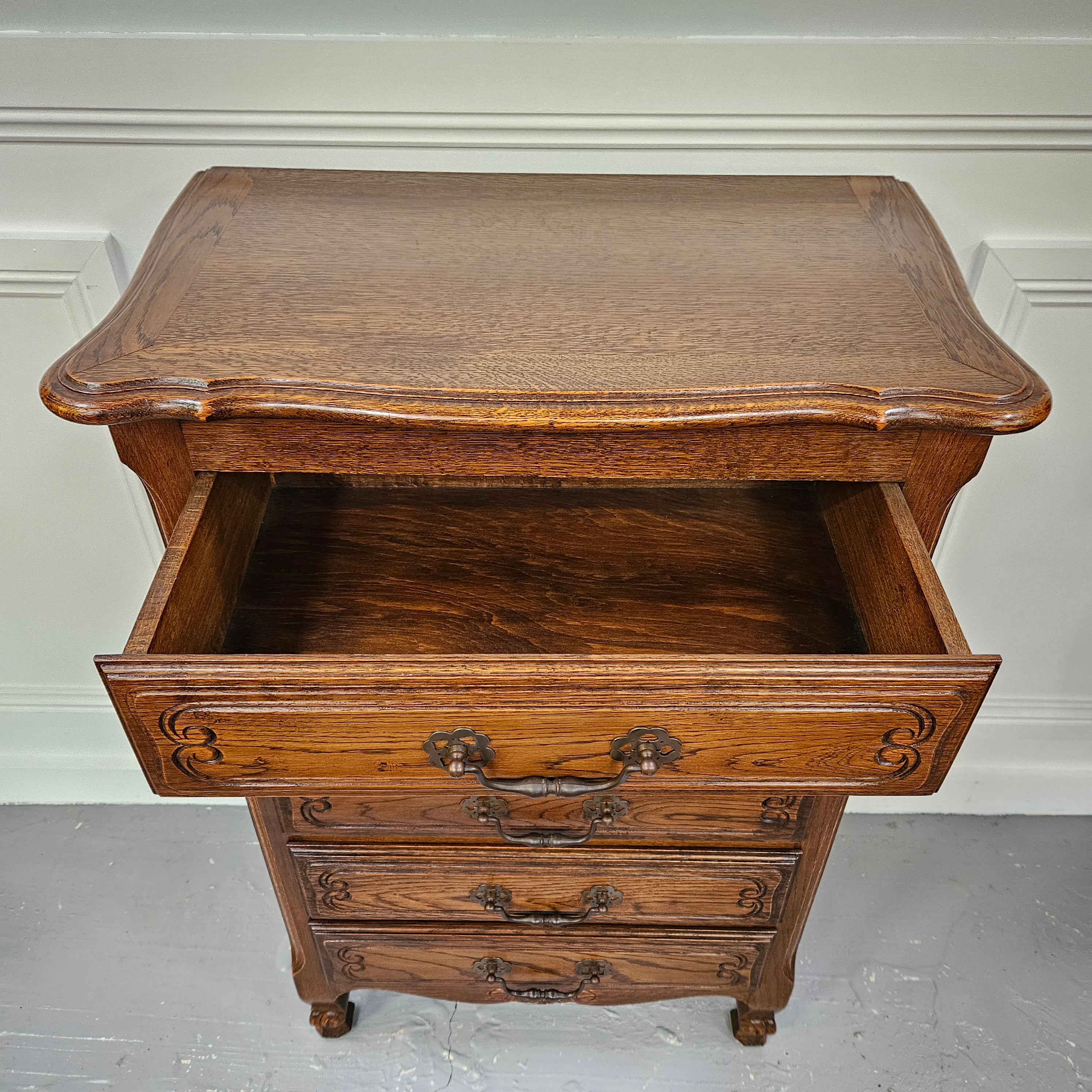 French Provincial Five Drawer Oak Chest Of Drawers | Antique & Vintage | Moonee Ponds Antiques | Australia Wide Delivery