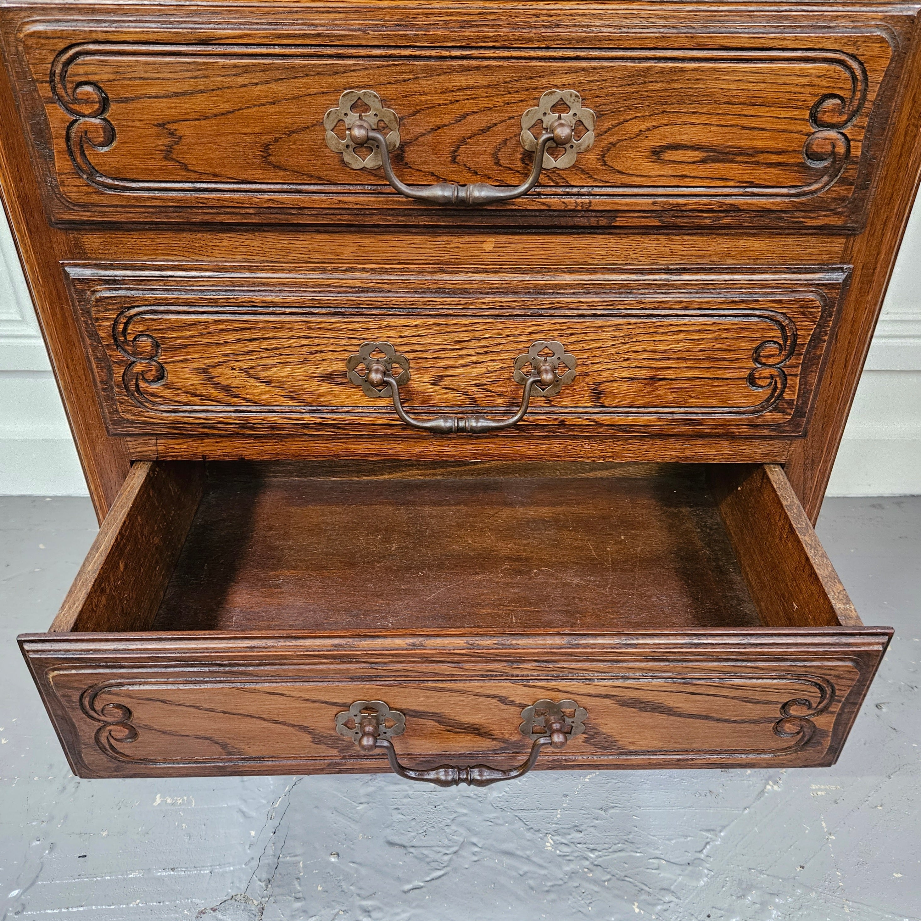 French Provincial Five Drawer Oak Chest Of Drawers | Antique & Vintage | Moonee Ponds Antiques | Australia Wide Delivery