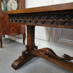 Stunning French Neo-Gothic Style Oak Coffee Table | Antique & Vintage | Moonee Ponds Antiques | Australia Wide Delivery