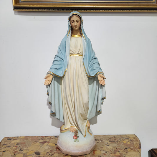 Handpainted & Gilded Plaster Statue of Our Lady by Mattei Bros & Co.