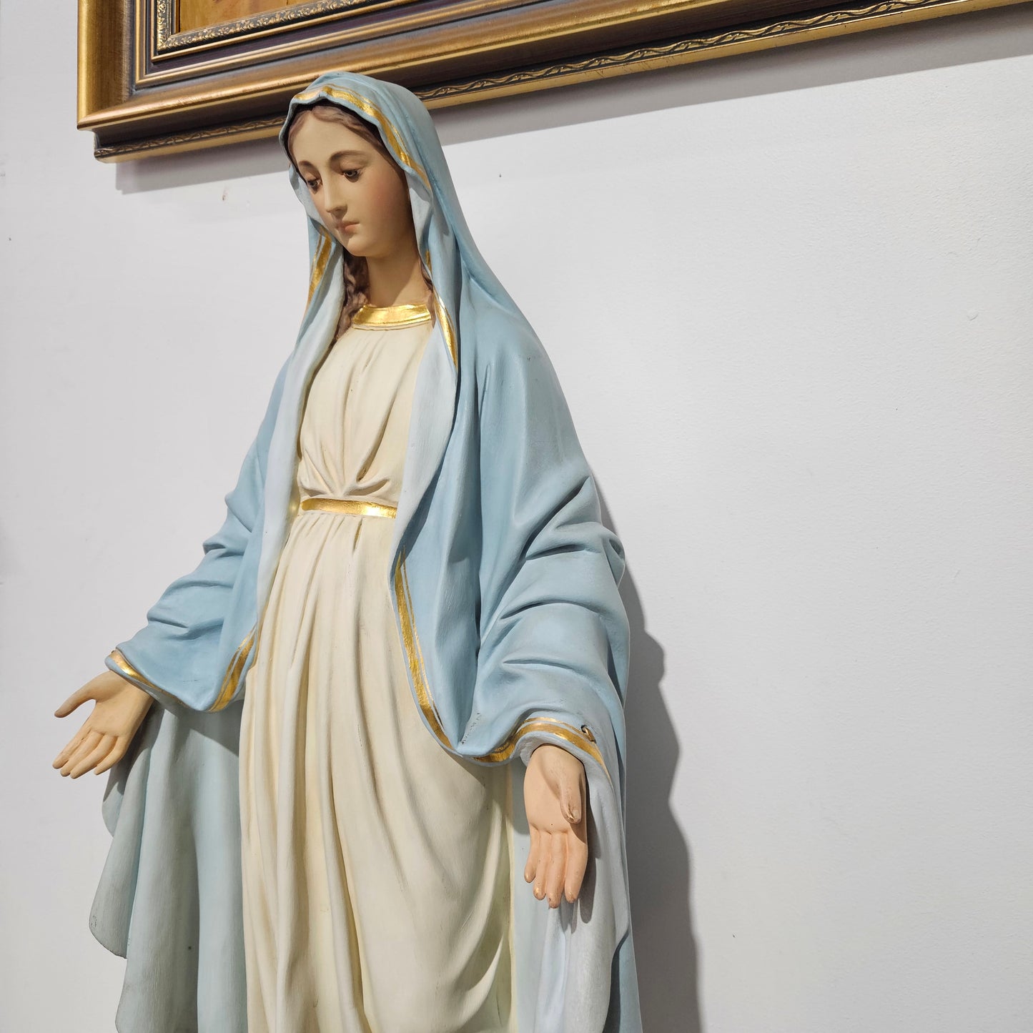 Handpainted & Gilded Plaster Statue of Our Lady by Mattei Bros & Co.