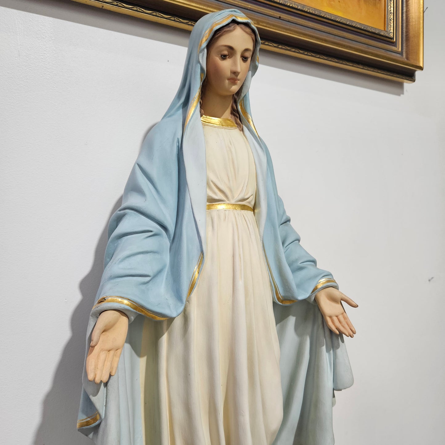 Handpainted & Gilded Plaster Statue of Our Lady by Mattei Bros & Co.