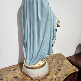 Handpainted & Gilded Plaster Statue of Our Lady by Mattei Bros & Co.