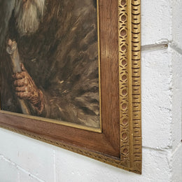 European 'Man Holding Scroll' Oil On Canvas In Frame