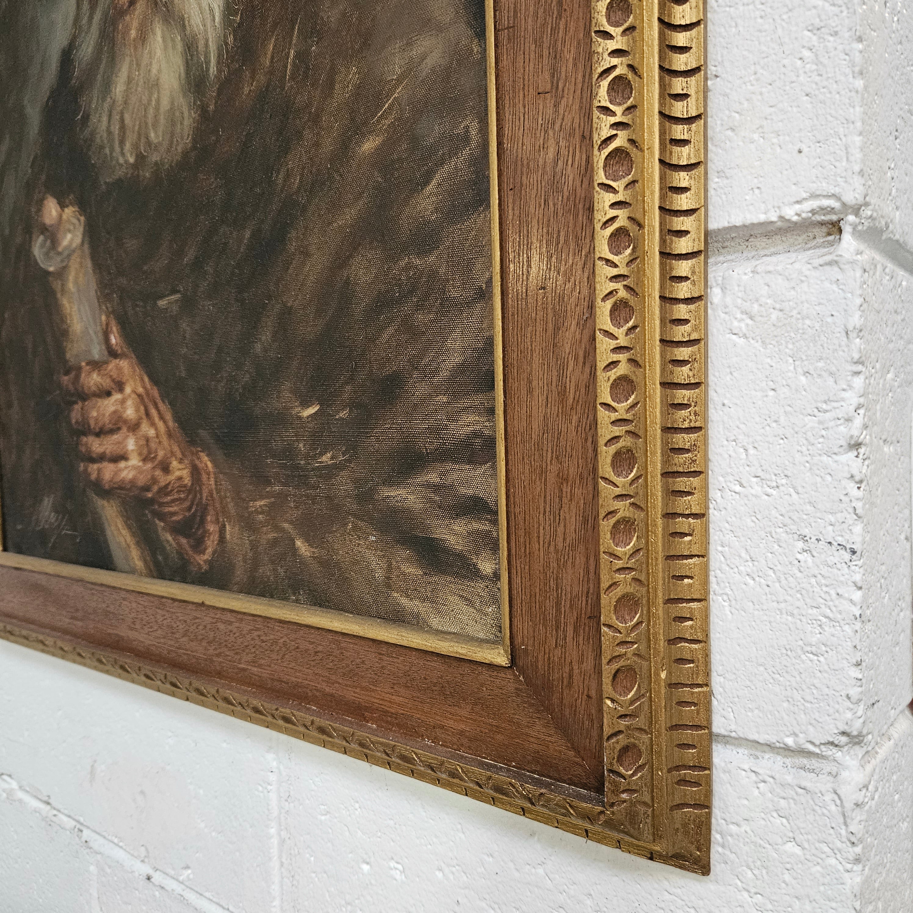 European 'Man Holding Scroll' Oil On Canvas In Frame | Antique & Vintage | Moonee Ponds Antiques | Australia Wide Delivery