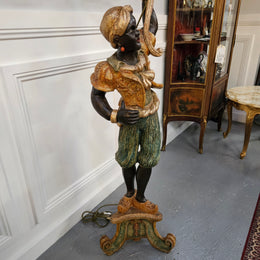 Sourced From France 10 Arm Blackamoor Floor Lamp
