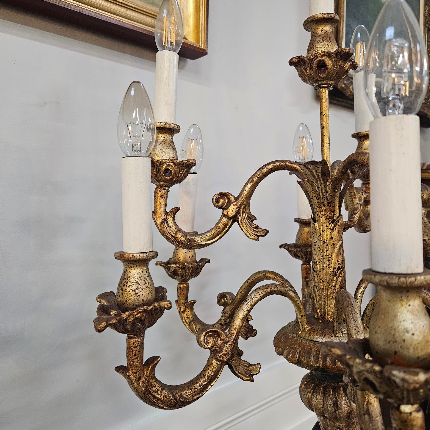 Sourced From France 10 Arm Blackamoor Floor Lamp