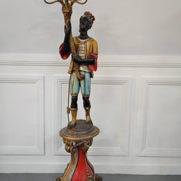 Sourced From France 3 Light Blackamoor Floor Lamp