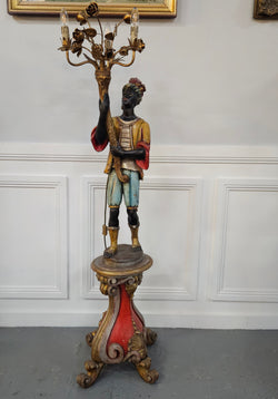 Sourced From France 3 Light Blackamoor Floor Lamp | Antique & Vintage | Moonee Ponds Antiques | Australia Wide Delivery