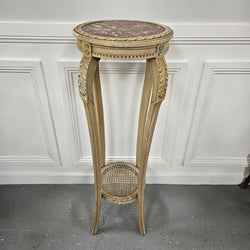 French Antique Hand-Painted Inset Marble Top Pedestal | Antique & Vintage | Moonee Ponds Antiques | Australia Wide Delivery