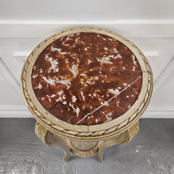 French Antique Hand-Painted Inset Marble Top Pedestal | Antique & Vintage | Moonee Ponds Antiques | Australia Wide Delivery