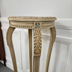 French Antique Hand-Painted Inset Marble Top Pedestal | Antique & Vintage | Moonee Ponds Antiques | Australia Wide Delivery
