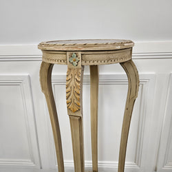French Antique Hand-Painted Inset Marble Top Pedestal | Antique & Vintage | Moonee Ponds Antiques | Australia Wide Delivery