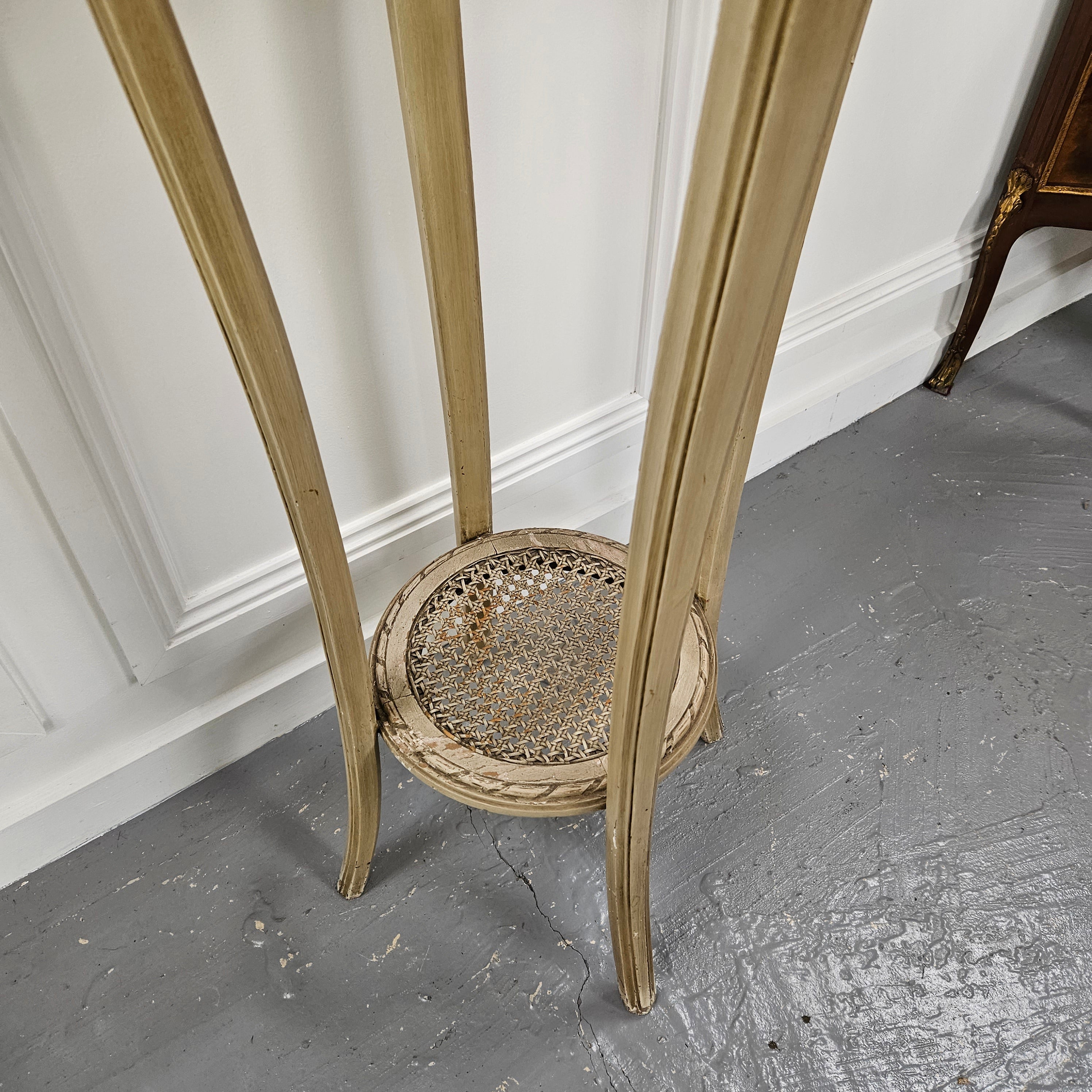 French Antique Hand-Painted Inset Marble Top Pedestal | Antique & Vintage | Moonee Ponds Antiques | Australia Wide Delivery
